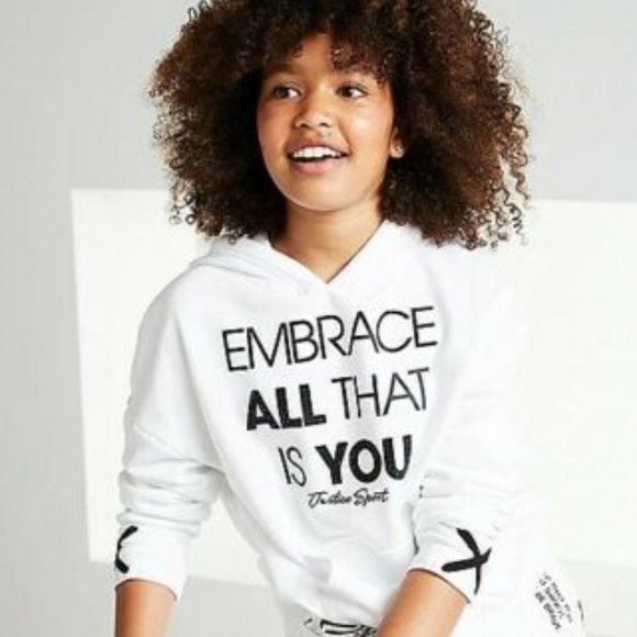 NWT JUSTICE GIRLS  HOODIE  *POSITIVE MESSAGE* - Picture 1 of 4